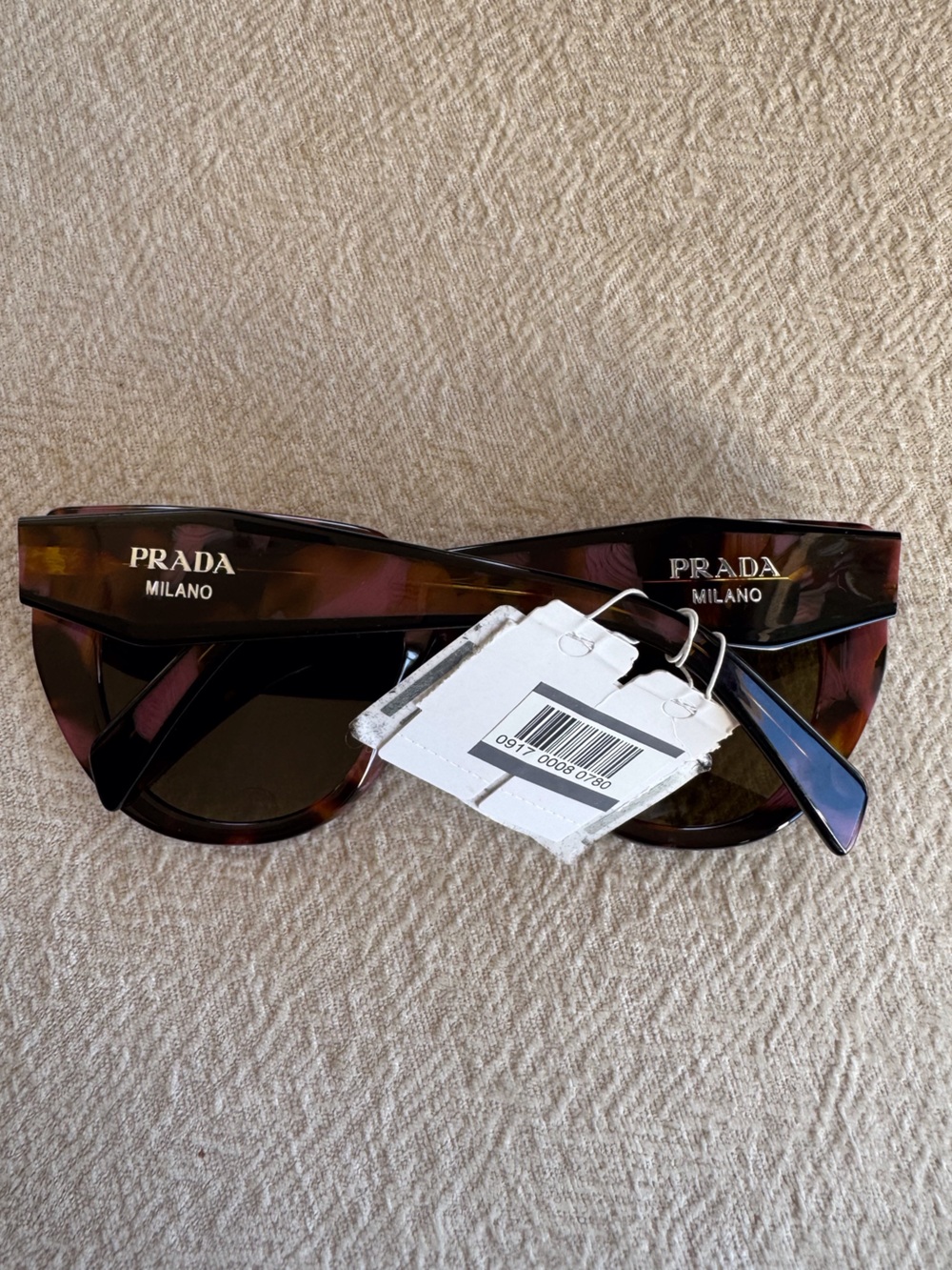 Prada Women’s Brown & Pink Tortoiseshell Sunglasses New - Picture 9 of 15